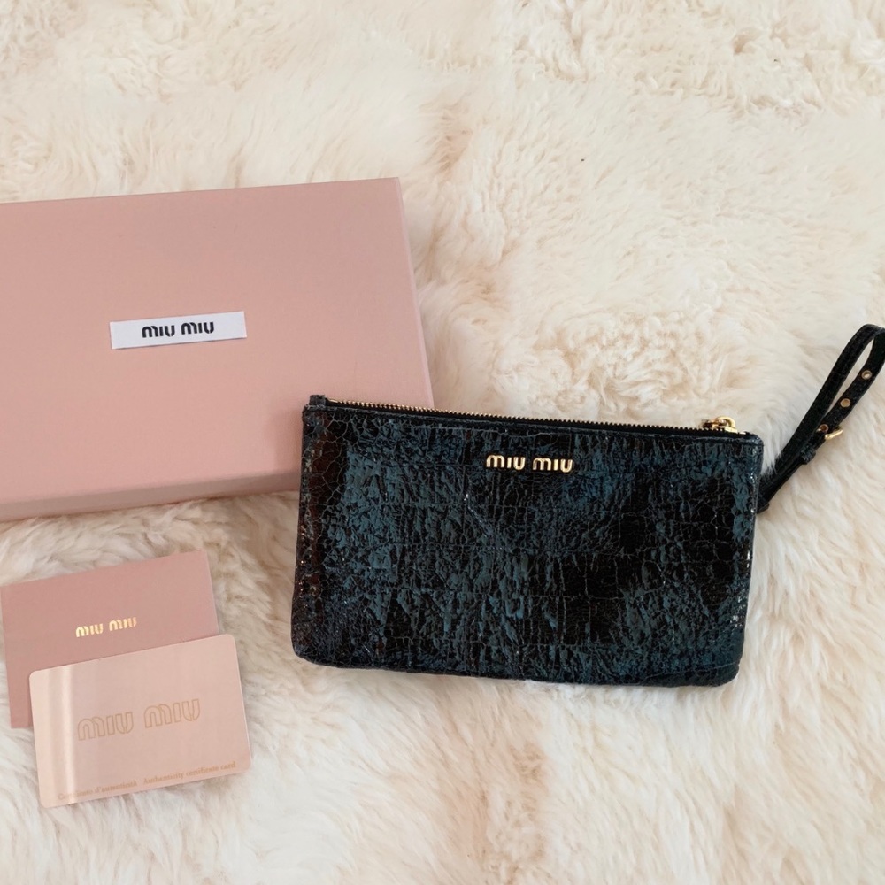 Miu Miu black color wristlet